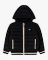 Jaqueta Puffer Infantil Menino com Capuz e Retilínea - ReiRex - Preto-d046f542-f525-4393-9808-2104c23cc87f