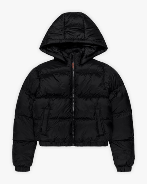 Jaqueta Puffer Juvenil Feminina com Capaz Removível - BaseD - Preto