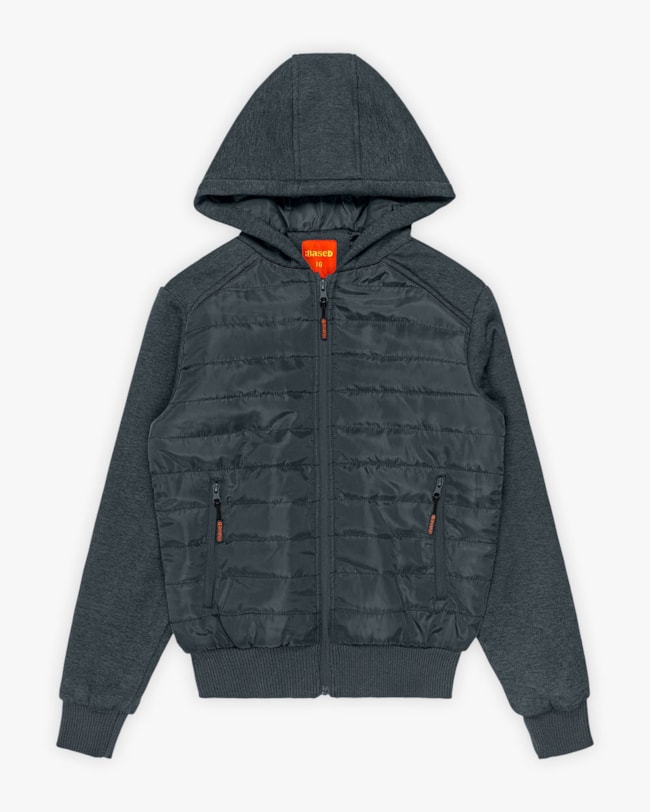 Jaqueta Puffer Masculina Juvenil com Mangas em Moletom - BaseD - Dark Mescla-d7e0904b-764e-4036-bddc-af4f2b63622f