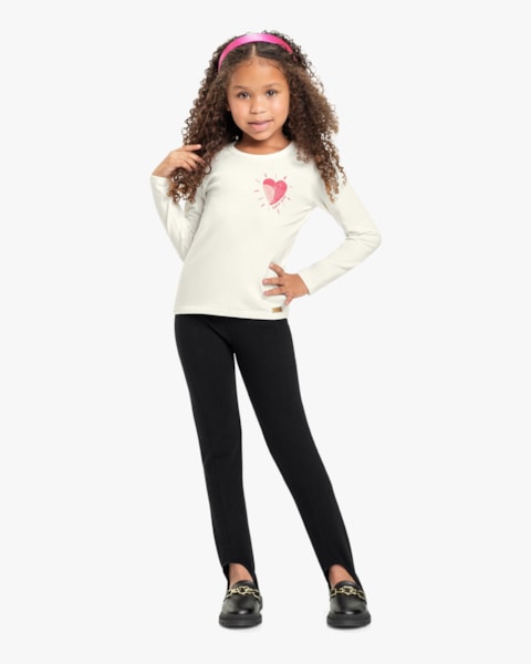 Legging Infantil com Pezinho em Molecotton Kely Kety reto