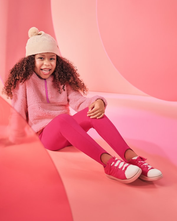 Legging Infantil com Pezinho em Molecotton Kely Kety -Rosa