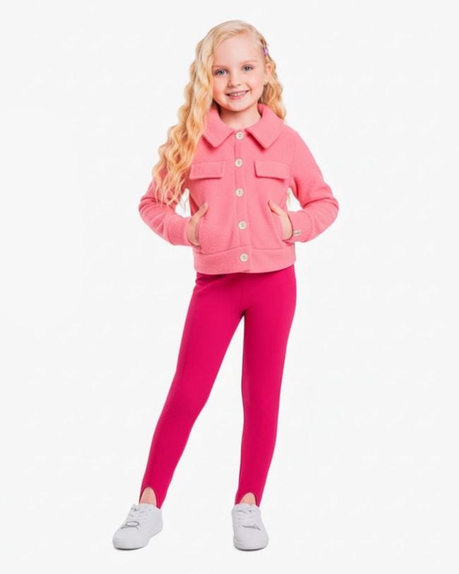 Legging Infantil Menina em Molecotton com Pezinho - Kely Kety - Cherry-c88668dd-a2dd-41a5-a547-2c9875a27b3c