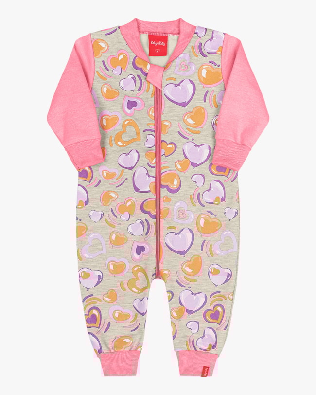 Macacão Bebê Menina Manga Longa Kely Kety - Mescla-a25f4eee-6fff-43ed-81a1-40c5c80f88f1