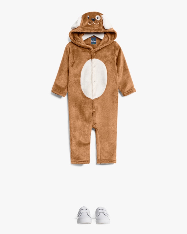 Macacão Bebê Menino Manga Longa Interativo em Pelúcia - ReiRex - Marrom-a9a7b743-2294-417c-b2f4-17c80a003e0f