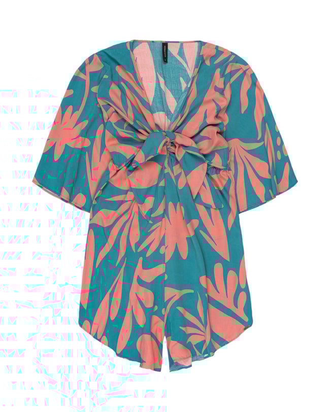 Macacão Curto Estampado Cereja Rosa-85532e2c-b477-4202-ad92-69925ad4362b