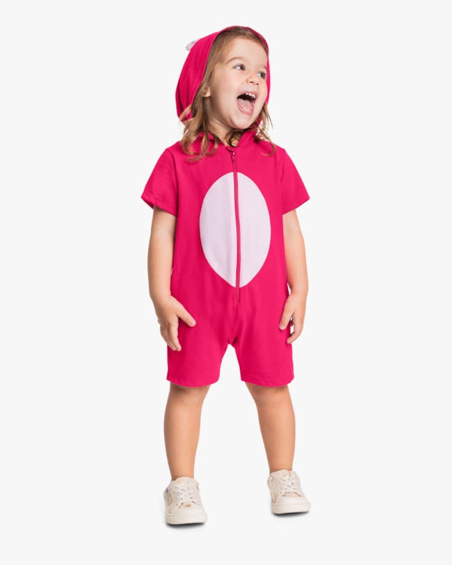 Macacão Infantil Menina Interativo com Capuz - Kely Kety - Cherry-b2cc0ad2-8833-4501-a875-06468e144472