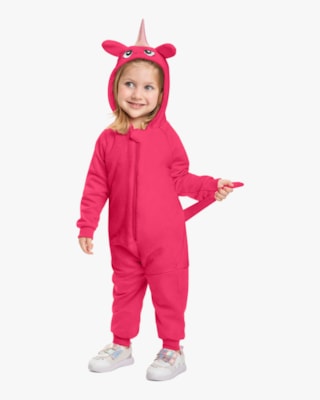 Macacão Infantil Menina Unicórnio Kely Kety - Rosa-01