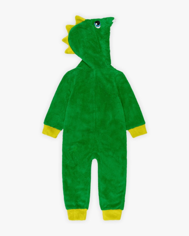 Macacão Infantil Menino Dinossauro em Pelúcia - ReiRex - Verde-91d12e1d-1029-4957-b0da-99d54b860653
