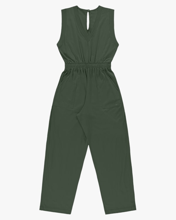 Macacão Longo com Bolso em Meia Malha - Cereja Rosa - Basílico P