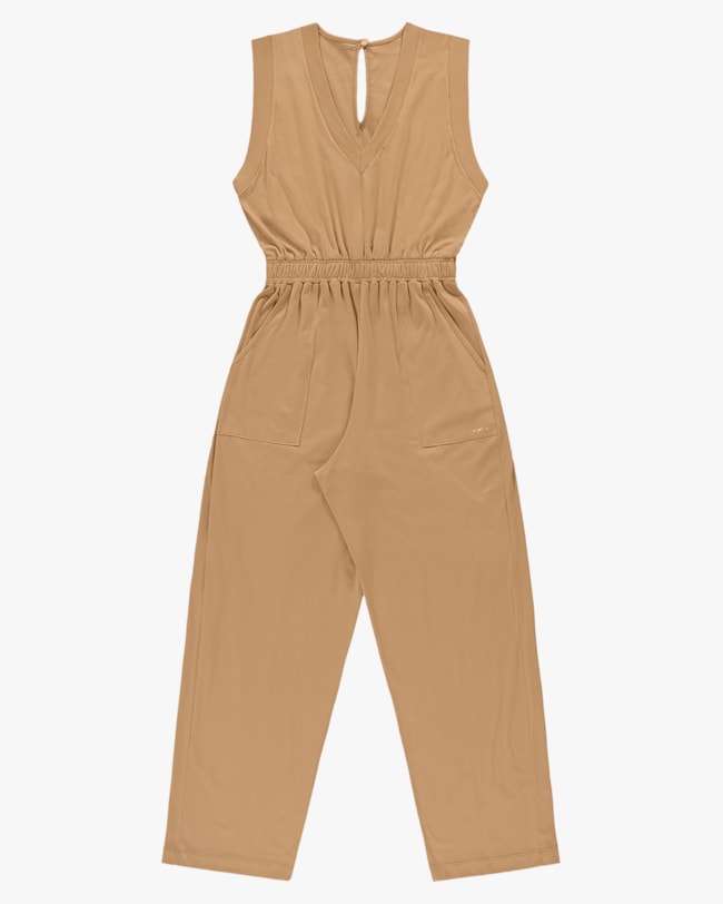 Macacão Longo com Bolso em Meia Malha - Cereja Rosa - Capim Dourado-bcbafcdc-f1f9-428f-8d2d-7033044bf309