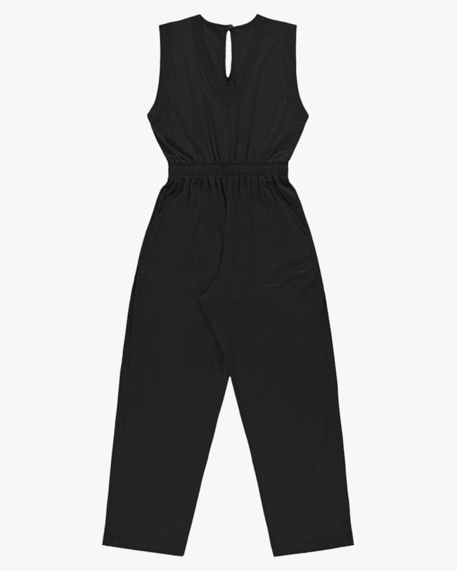 Macacão Longo com Bolso em Meia Malha - Cereja Rosa - Preto P-c567af16-13b6-4d64-a8f0-36cfc3a8e0ed