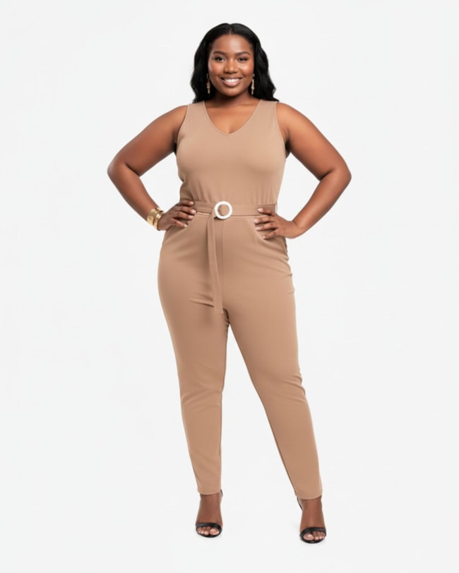 Macacão Longo Feminino Plus Size em Crepe - Cereja Rosa - Toffee-8f337368-127f-442a-9ab8-13fefe31d6a8