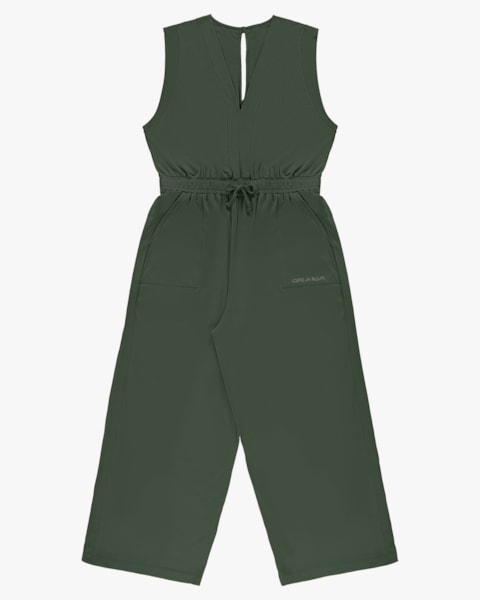 Macacão Longo Plus Size em Meia Malha - Cereja Rosa - Basílico