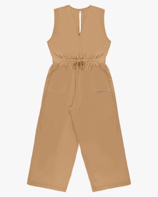 Macacão Longo Plus Size em Meia Malha - Cereja Rosa - Capim Dourado P