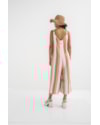 Macacão Midi com Amarração no Decote Cereja Rosa-5e879826-02bf-49f0-8f40-54cc2f329a3f
