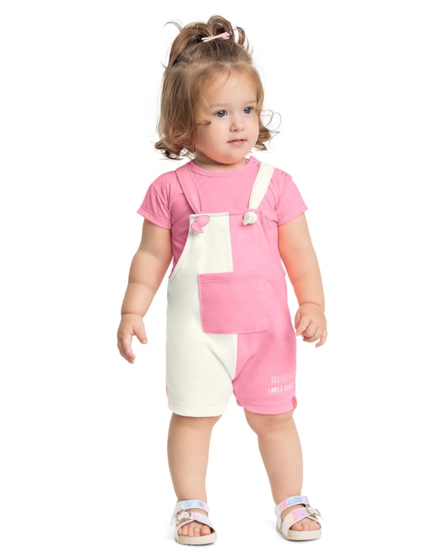 Macaquinha Bebê com Recortes Menina Kely Kety G Rosa Glow-97ebcdd7-5fcc-42a7-af91-d32d1cdfb20b