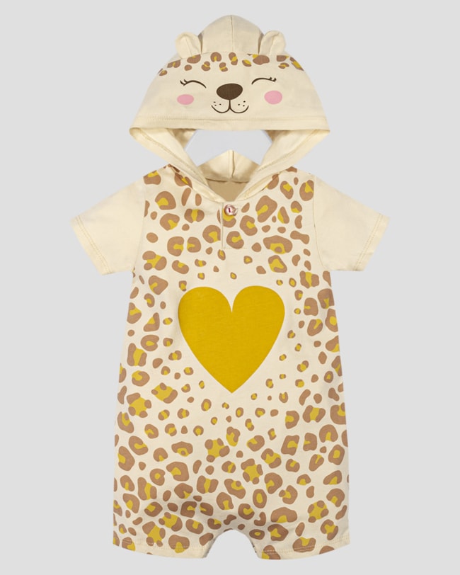 Macaquinho Bebê Menina com Capuz e Orelhinhas - Kely Kety - Tapioca-8c5115fc-eccf-4ee1-b959-9b616840c965