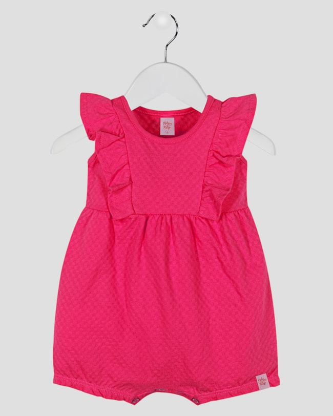 Macaquinho Bebê Menina em Malha com Babados Kely Kety Rosa-9b64a020-19db-4dc7-9586-f4ca023d2e7c