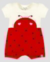 Macaquinho Bebê Menina Estampa Joaninha Kely Kety Branco-b3842298-adc0-4ddc-a012-65a0aada922c