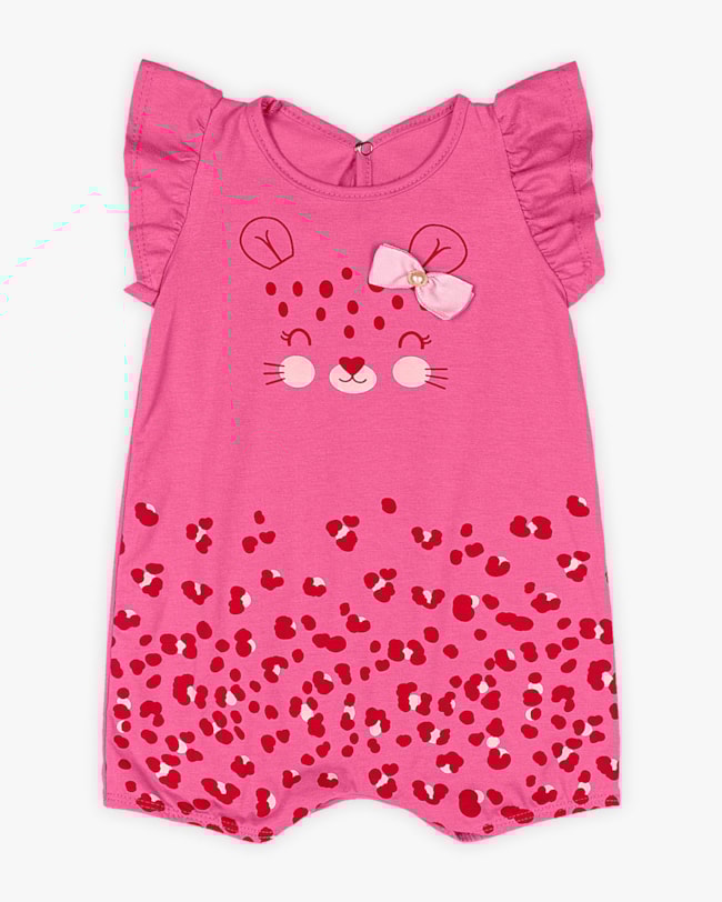 Macaquinho Bebê Menina Estampa Oncinha - Kely Kety - Blossom-5383c54b-e011-401d-be24-d5f5e5e4995d