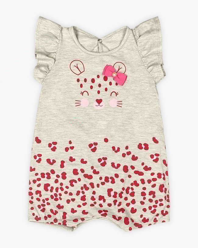 Macaquinho Bebê Menina Estampa Oncinha - Kely Kety - Mescla-8e7fb01a-f8a2-4614-a5f7-2fb03e1500d8