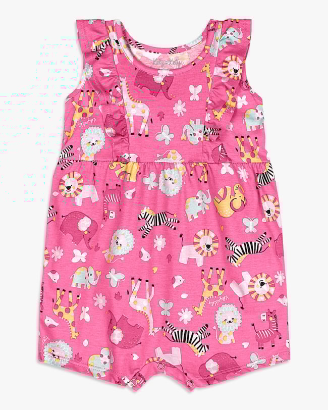 Macaquinho Bebê Menina Estampado com Babados - Kely Kety - Blossom-ecf6121b-f273-4fb8-9f0f-bc2b487ca0a0
