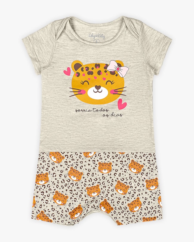 Macaquinho Bebê Menina Estampado - Kely Kety - Mescla-cf59b06b-d135-4e38-8a17-b778798897fa