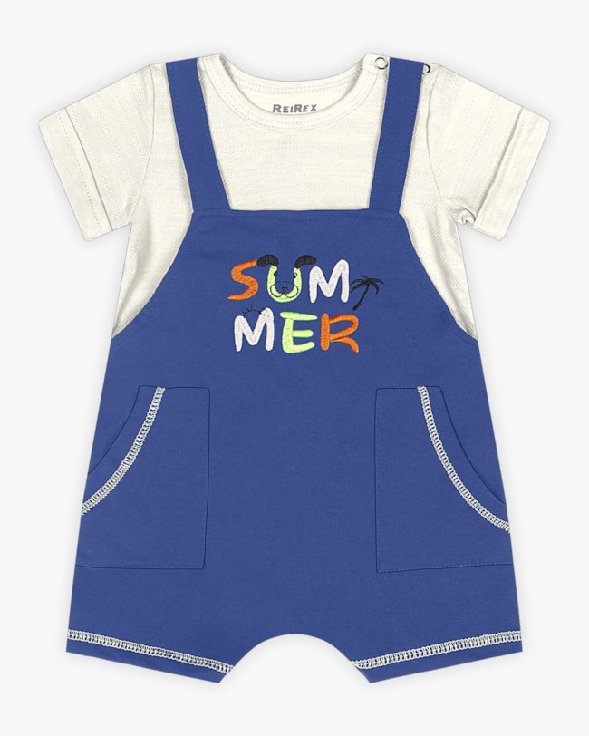 Macaquinho Bebê Menino com Bordado e Bolsos - ReiRex - Lazuli-887e7c79-e7b8-49c2-a7d0-b98264ba1acd