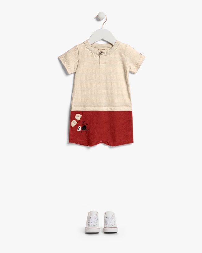 Macaquinho Bebê Menino com Estampa Bordada - ReiRex - Tapioca-a376cff0-760b-4803-b85c-587b1d582a67