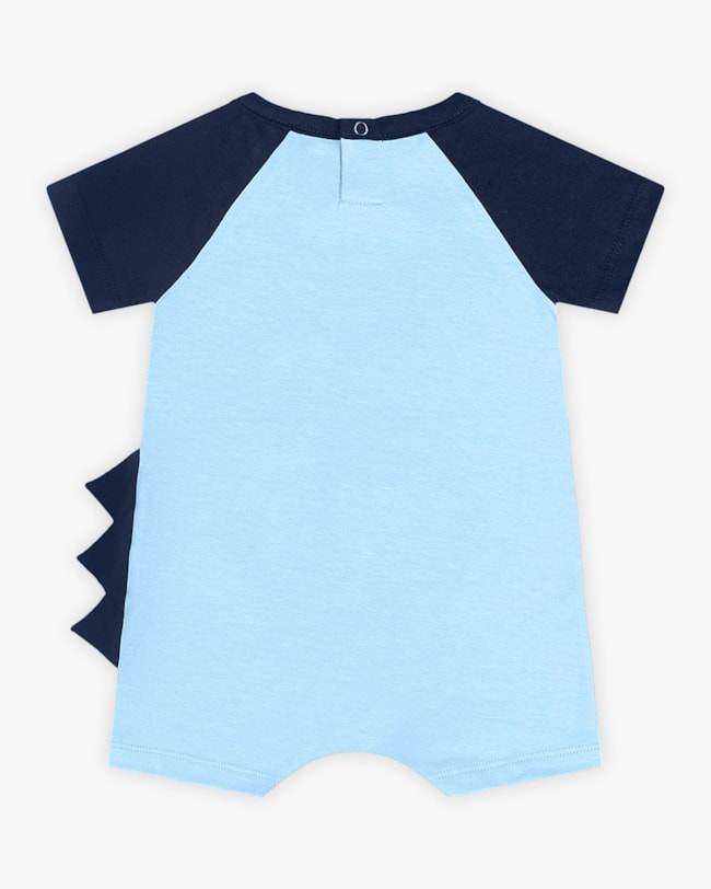 Macaquinho Bebê Menino com Estampa Dino e Escamas - ReiRex - Azul-56ede032-ce46-4e23-8d4b-86c8812f8b33