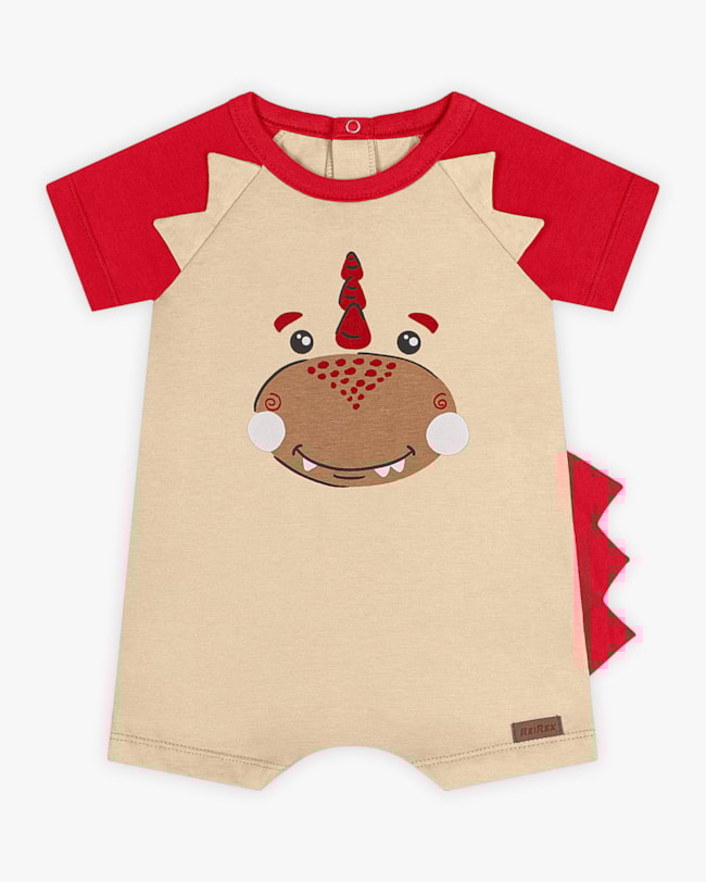 Macaquinho Bebê Menino com Estampa Dino e Escamas - ReiRex - Deserto-026b6047-6ebb-4e2f-9e03-a761077987e1