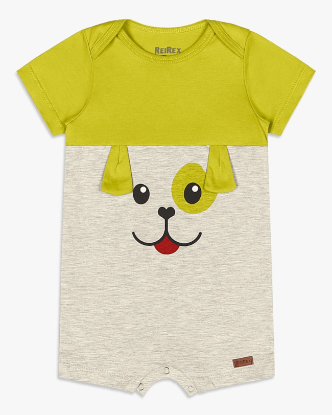 Macaquinho Bebê Menino com Estampa Interativa - ReiRex - Aspargo-fc0e43bb-ac20-4a3e-bd53-081f40e3977a