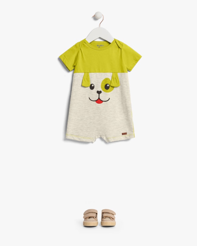 Macaquinho Bebê Menino com Estampa Interativa - ReiRex - Aspargo-16ccff85-f337-495d-9237-4f4d393e51bf