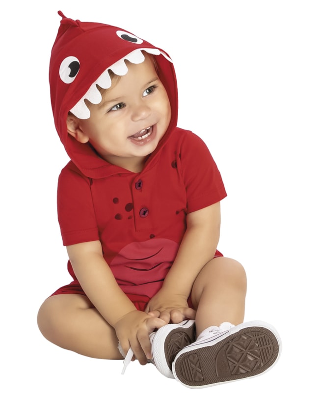 Macaquinho Bebê Menino Dino Divertido ReiRex Tomato-1a56c29d-8571-40f5-a05a-4f2a93210a95