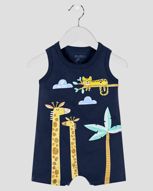 Macaquinho Bebê Menino em Malha com Estampa ReiRex Azul-04671f6a-c39e-44fe-80d1-f2d768a7625a