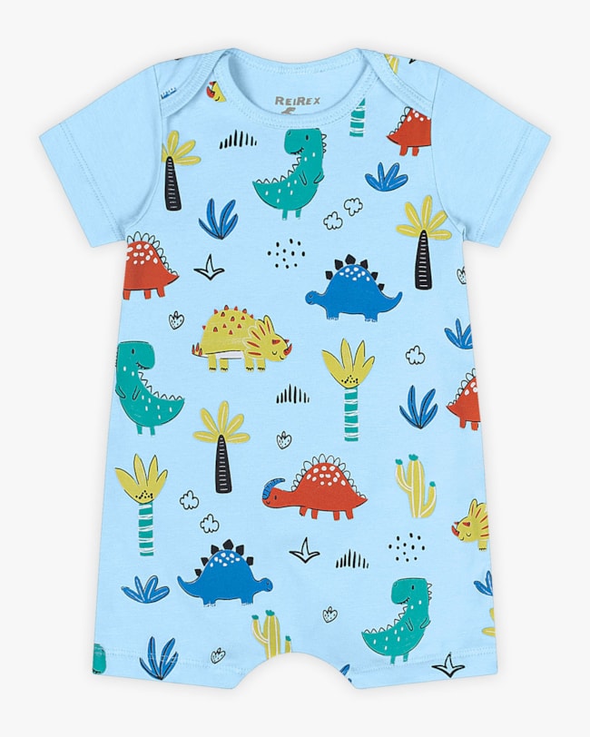 Macaquinho Bebê Menino Estampa Dinossauro - ReiRex - Azul-1ee7e549-db17-4aca-b6cd-5965c22ae1ab