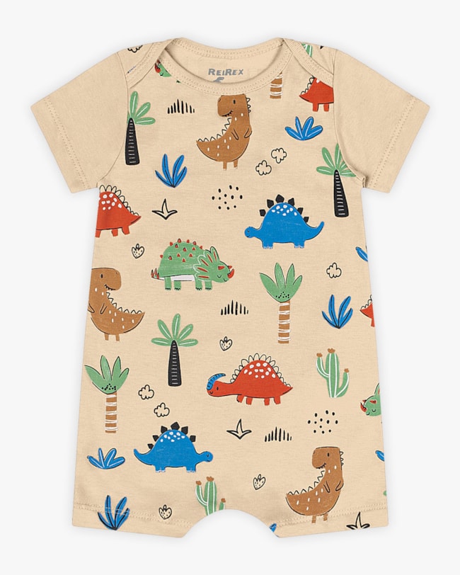 Macaquinho Bebê Menino Estampa Dinossauro - ReiRex - Deserto-a8072466-2e82-440e-a59a-3904124b1234