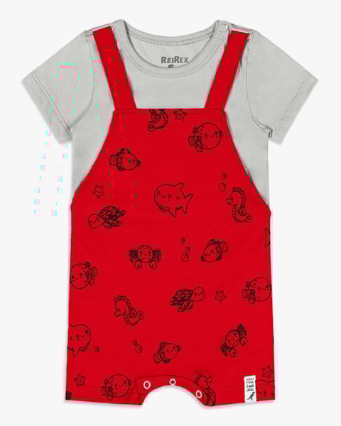 Macaquinho Bebê Menino Estampa Fundo do Mar - ReiRex - Tomato