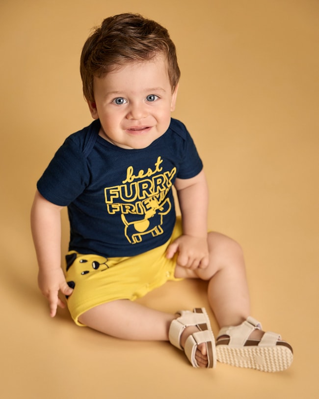 Macaquinho Bebê Menino Estampa Interativa Cachorrinho - ReiRex - Oxford-35853c75-2332-4409-8c3d-e526cd8d2285