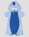 Macaquinho Bebê Menino Estampa Interativa Tubarão - ReiRex - Azul-cac6ff3c-f197-4c73-bac3-1e12d7b892c4
