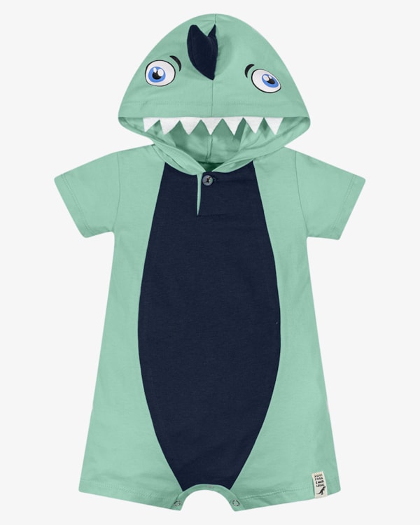 Macaquinho Bebê Menino Estampa Interativa Tubarão - ReiRex - Gelato