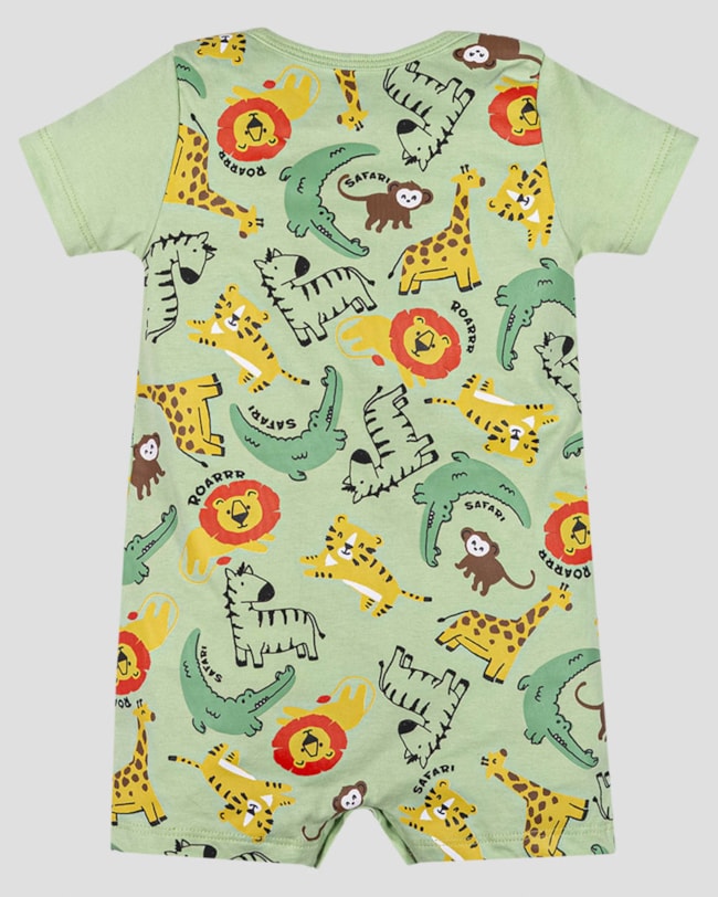 Macaquinho Bebê Menino Estampa Safari ReiRex Verde-f5f205a2-e4c7-4958-a7b5-4c3f9d0e5fab