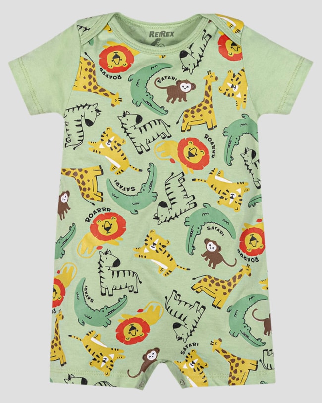Macaquinho Bebê Menino Estampa Safari ReiRex Verde-f7d1771b-8019-4abb-a32a-858de55cf1da
