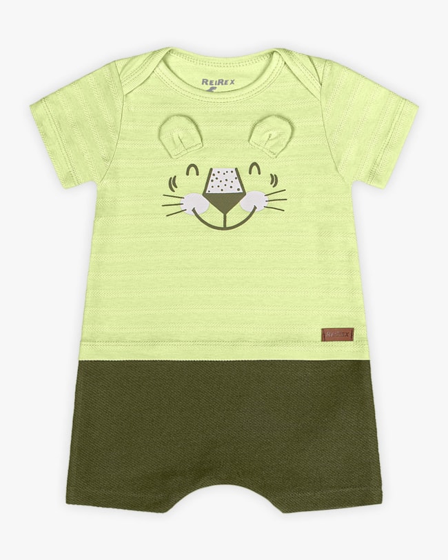 Macaquinho Bebê Menino Estampa Tigre - ReiRex - Matcha-20183ba5-979c-4c3e-9c71-3e043b750615