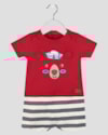 Macaquinho Bebê Menino Estampa Ursinho ReiRex Vermelho-1ac63c08-e408-4079-9fad-c06ef2a3bd55