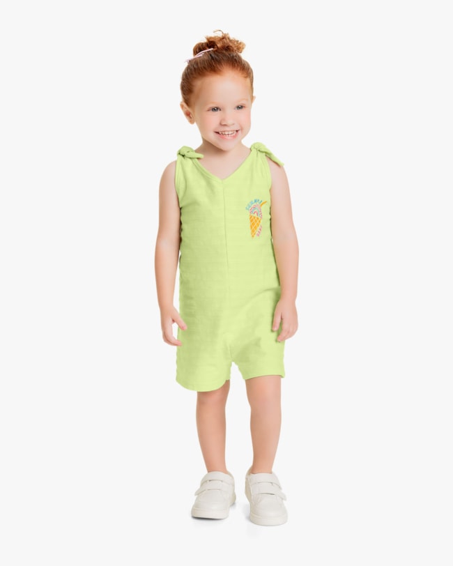 Macaquinho Infantil com Bordado - Kely Kety - Matcha-d17c5a96-2329-439d-ac52-a46996b3f1d7
