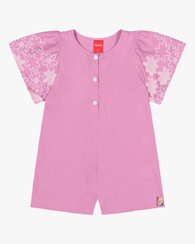 Macaquinho Infantil Menina com Manga Estampada Kely kety Rosa Barbie-043ed494-bcd5-4a9c-8ec2-ba9301de5ac7