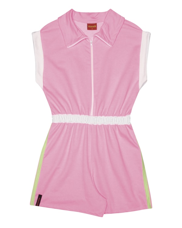 Macaquinho Juvenil em Moletinho Based Rosa Glow