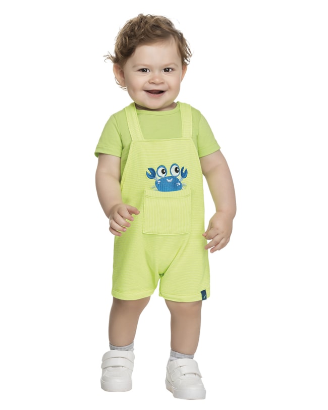 Macaquinho Sustentável Bebê Menino ReiRex Caranguejo-dd86f9fb-0b0c-448d-8870-40b82b696725