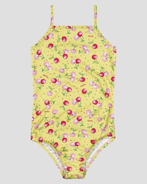 Maiô Infantil Estampado com Alças Finas UV 50+ Kely Kety Verde